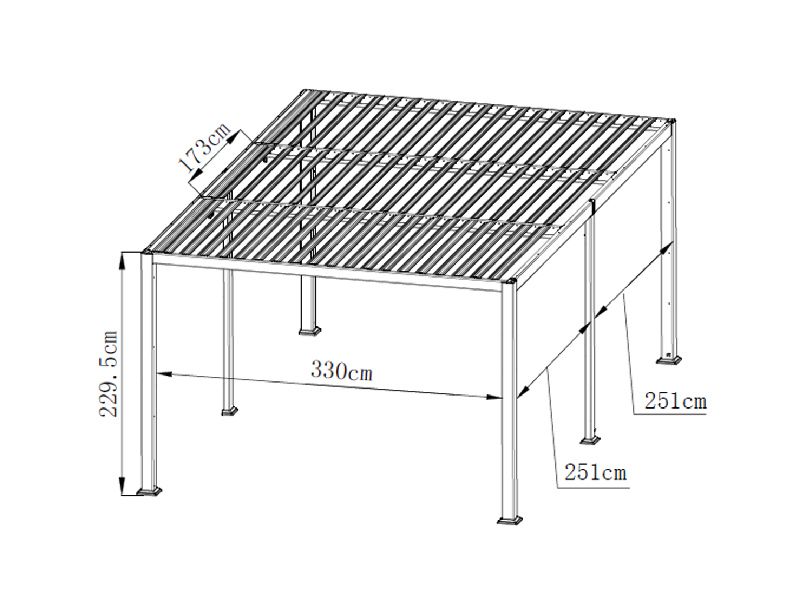 Lynx - 3.5m x 5.4m Manual Louvre Roof Pergola