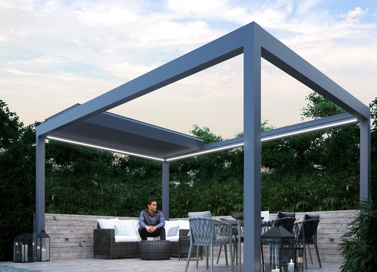 The Pinela Deluxe Loured Roof Pergola