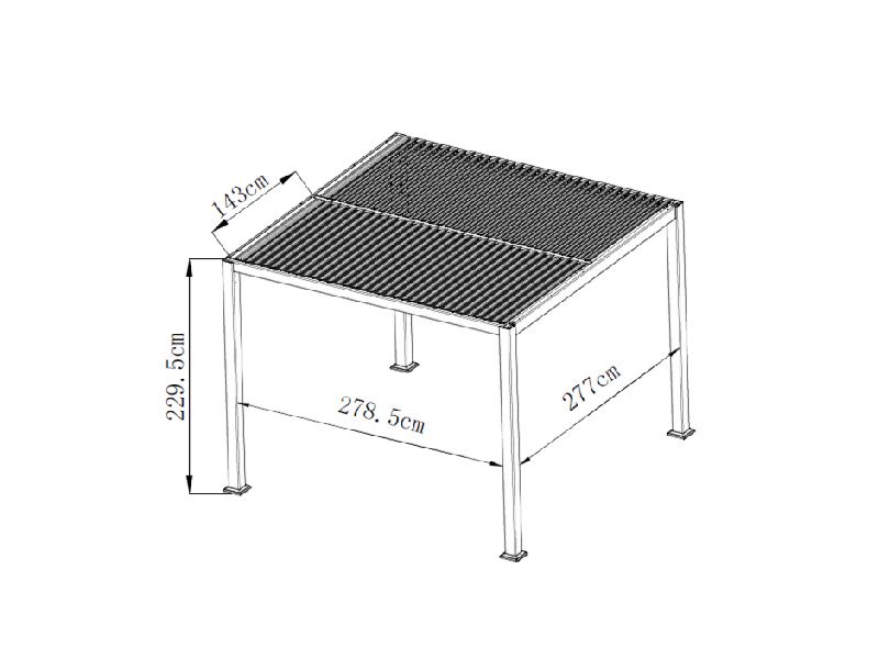 Lynx - 3m x 3m Manual Louvre Roof Pergola