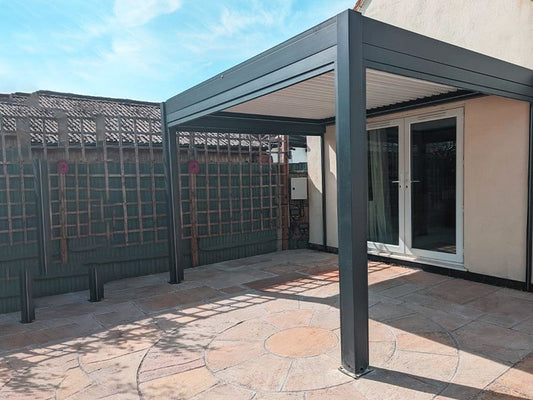 Orion - Wall Mounted 3m x 3m Motorised Louvre Roof Pergola