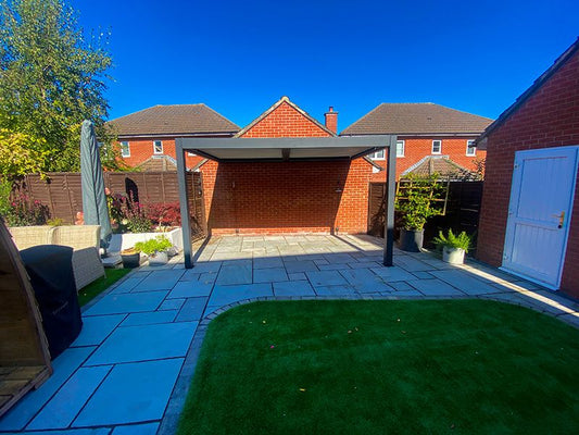 Orion - Wall Mounted 3m x 4m Motorised Louvre Roof Pergola