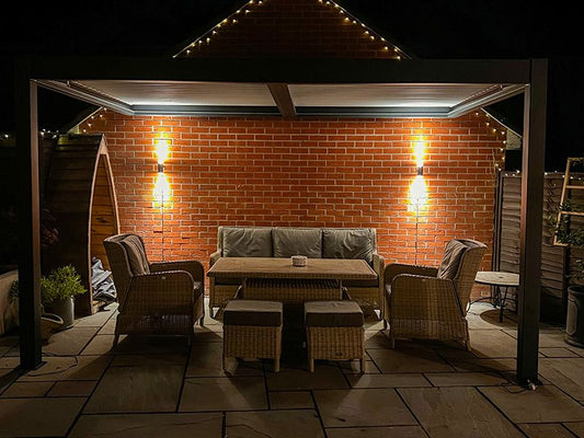 Orion - Wall Mounted 3m x 5m Motorised Louvre Roof Pergola