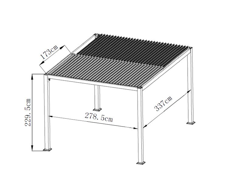 Lynx - 3m x 3.6m Manual Louvre Roof Pergola