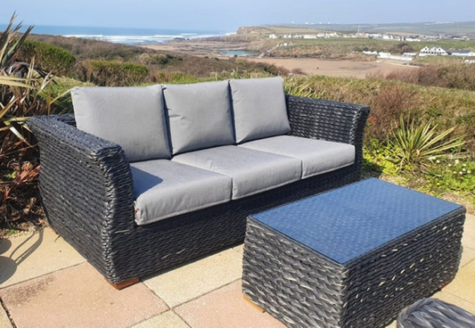 Midnight Montana 3 Seat Rattan Sofa