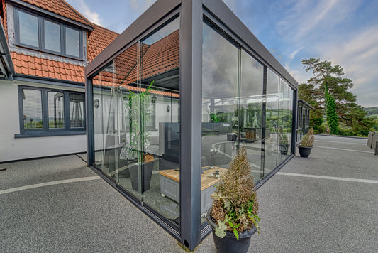 The Pinela Deluxe Loured Roof Pergola