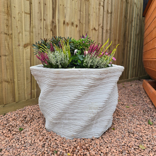 3D Printed Concrete Spiral Planter