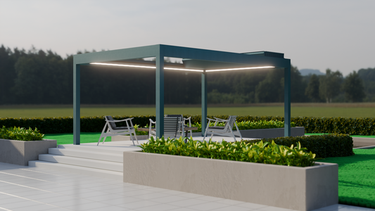 The Pinela Deluxe Plus Loured Roof Pergola