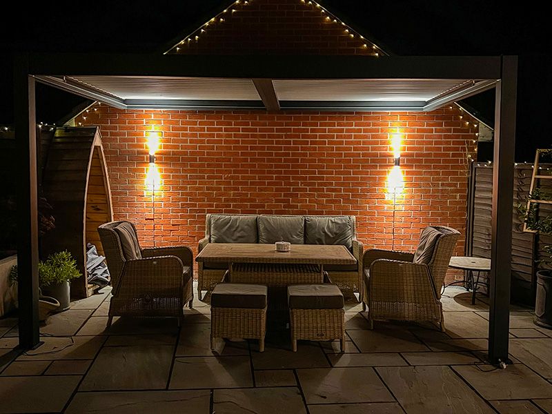 Orion - Wall Mounted 3.6m x 3m Motorised Louvre Roof Pergola