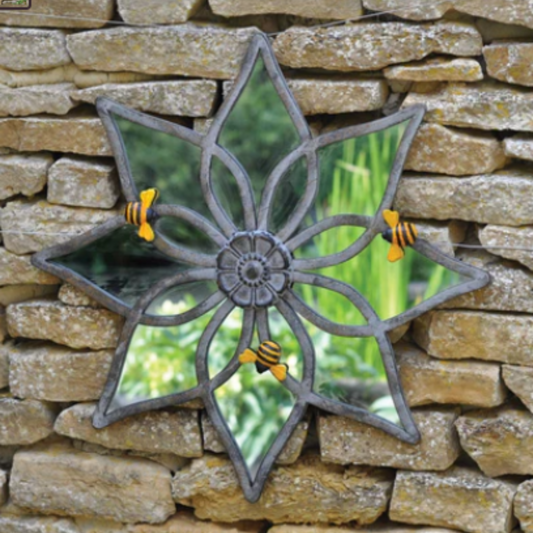 Bumble Bee Flower Mirror